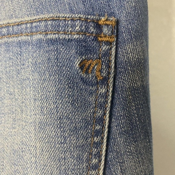 Madewell Women Jeans 9" High Rise Skinny Blue Wash Denim Stretch Fray Hem Sz 25" - Picture 11 of 11